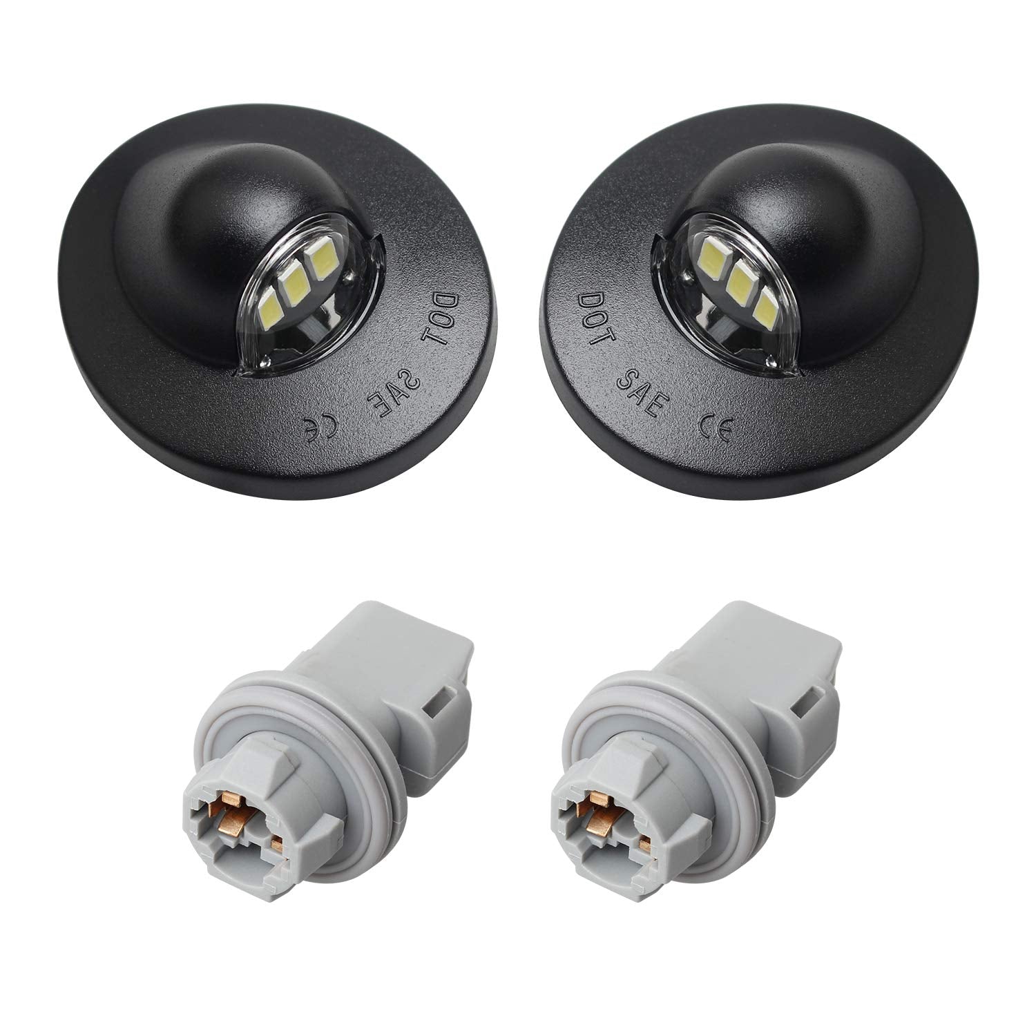 RUXIFEY LED License Plate Light Tag lights with Socket Compatible with Ford F150 F250 F350 F450 F550 Super Duty Ranger Explorer